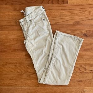 Straight leg cream corduroy pants